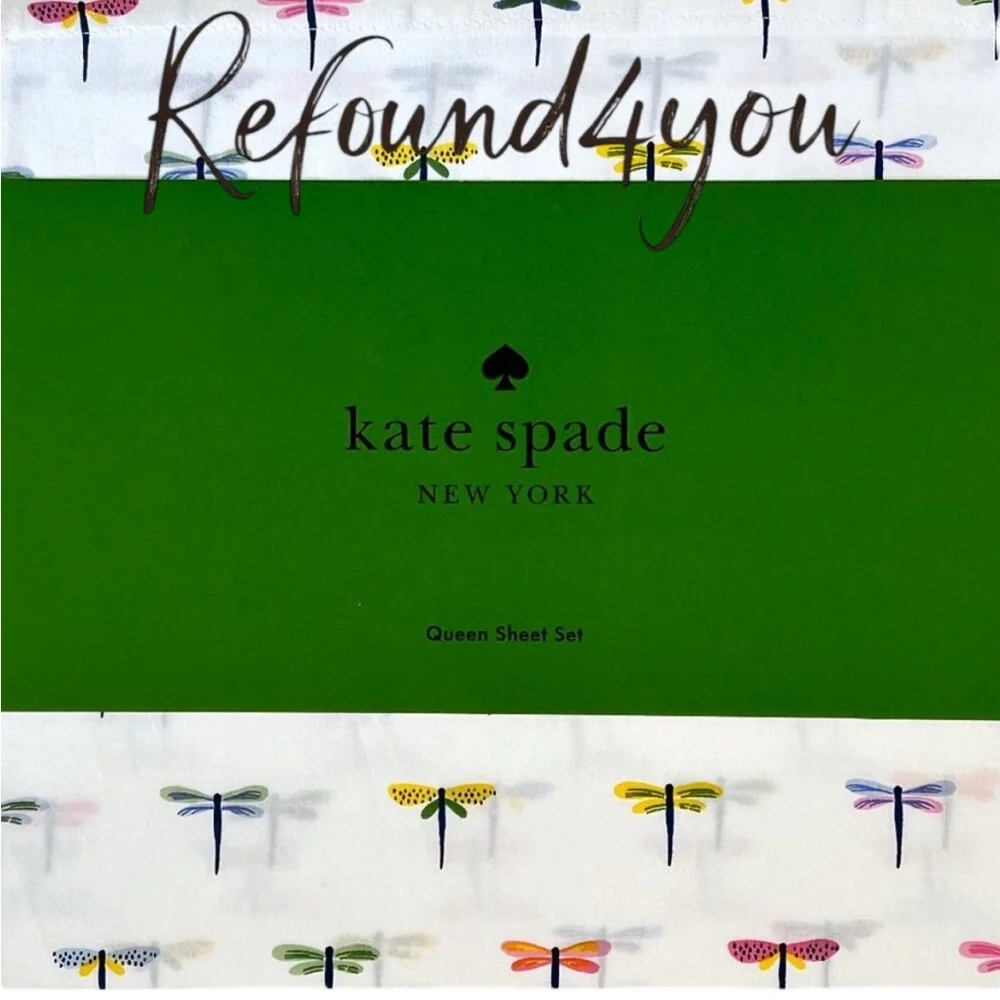 Kate Spade - ‘Dragonfly’ Queen Sheet Set. NWT. Firm! Last one!